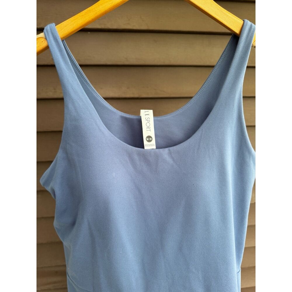 Elle Sport Blue Active Tank Dress Built In Bra Shorts Athleisure Medium - Picture 4 of 16